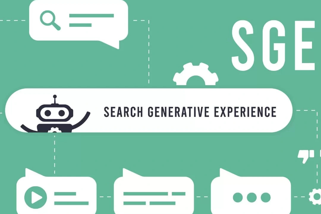 Illustration of a search box and the term Search Generative Experience